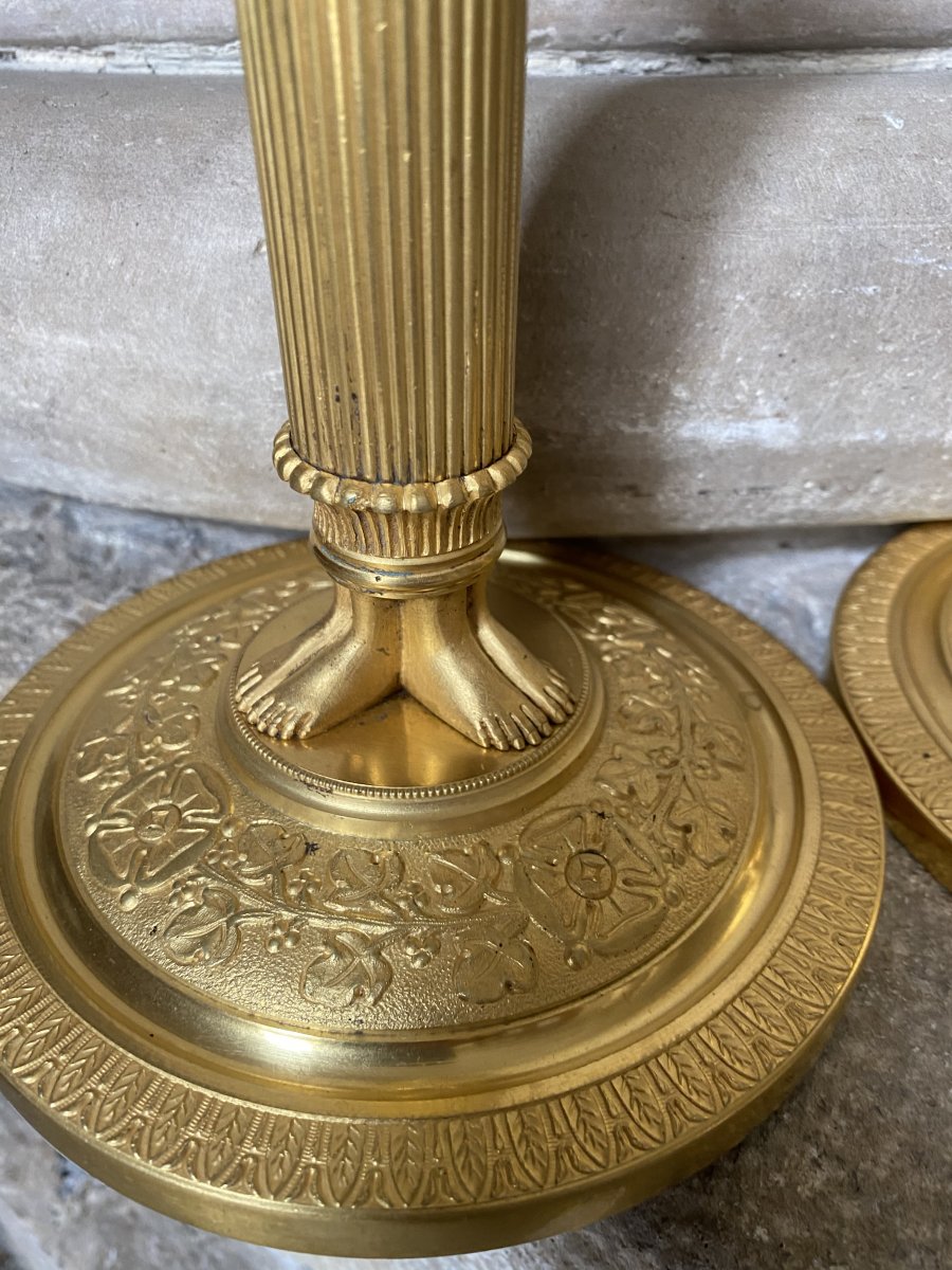 Pair Of Antique Candlesticks, Early 19th-photo-2