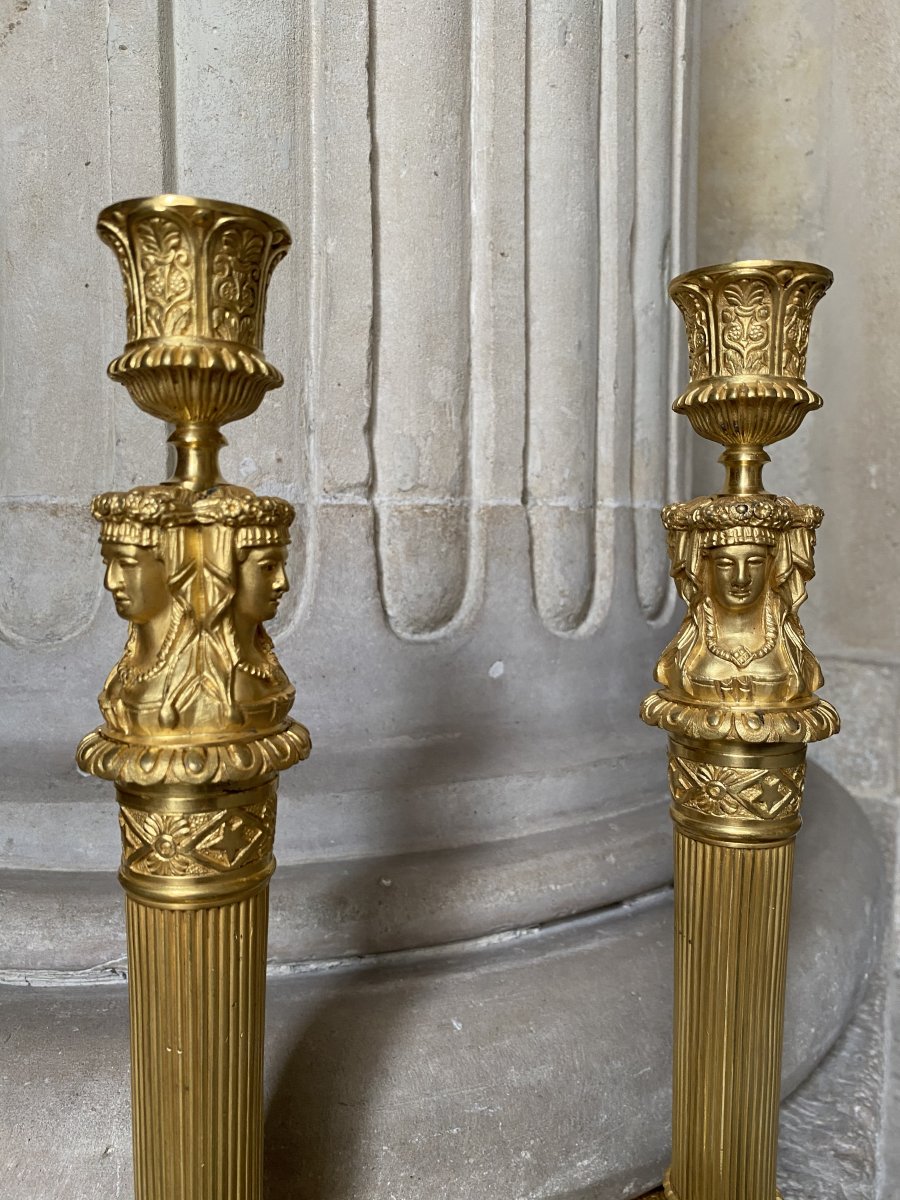 Pair Of Antique Candlesticks, Early 19th-photo-4