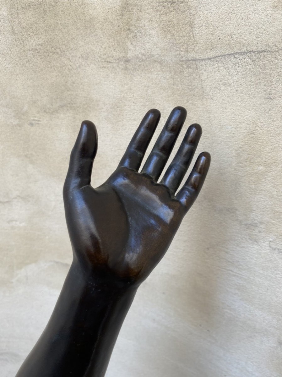 Jeune Homme Priant, Bronze Barbedienne 19ème Siècle d’Après l’Antique-photo-1