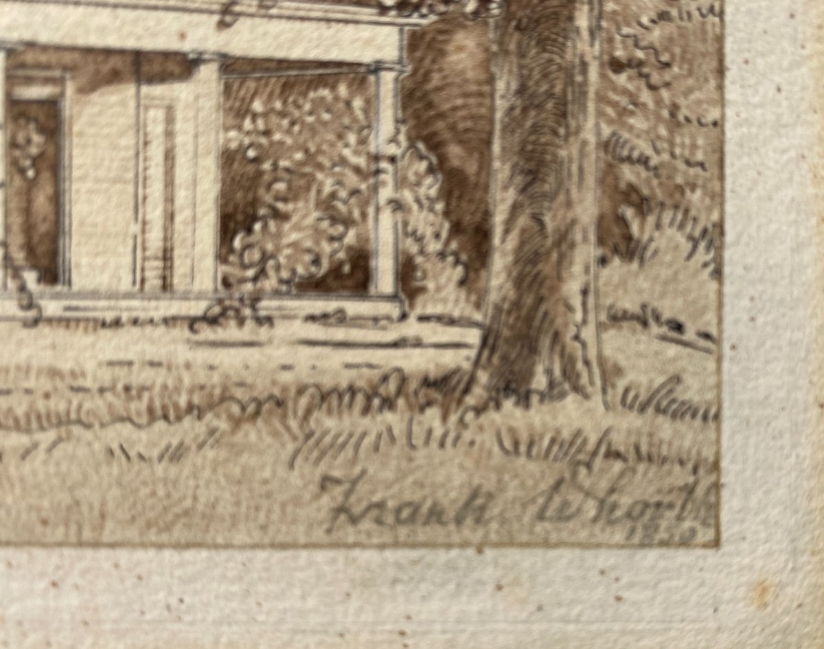 Le Gouverneur Seymour et son épouse, dessin signé et daté 1850-photo-4