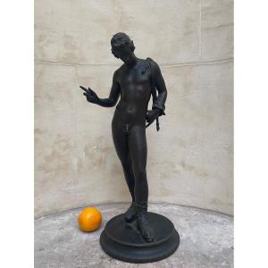 Narcisse De Pompéi, Grand Bronze Signé Fin 19ème Siècle 