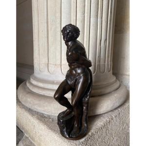 L’Esclave Rebelle, Bronze Par Barbedienne d'Après Michel Ange 