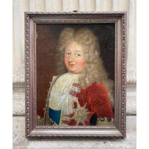 Portrait Of The Grand Dauphin, Oil On Canvas 18th Century 