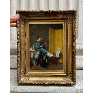 The Little Violinist, Angelo Bonutto, Venice 1881