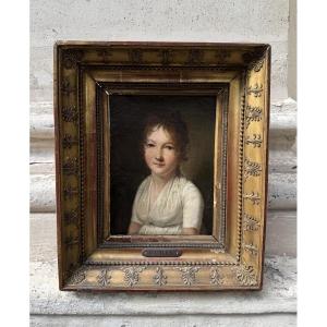 Portrait Of A Young Woman Around 1800, In The Style Of Louis-léopold Boilly