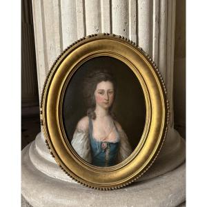 Portrait d’Une Jeune Femme À La Rose  Vers 1780