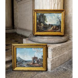 Pair Of 18th Century Gouaches From The Grand Tour