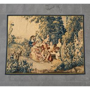 Le Concert Champêtre, Tapisserie d’Aubusson 18ème Siècle d’Après Watteau