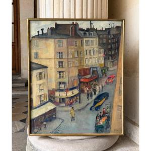 rue lepic à Paris, huile signée Gérar vers 1950