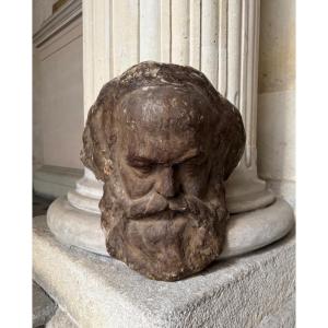Portrait de karl Marx, plâtre patiné par Karl longuet vers 1940