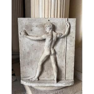 Grand nu masculin, étude en plâtre 19ème siècle