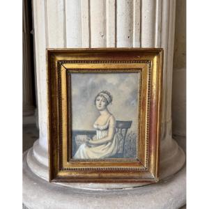 Portrait Of A Young Woman, Circa 1800