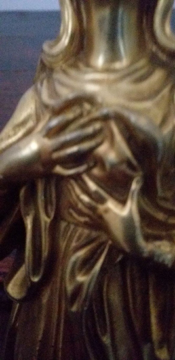Statuette Représentant Une Sainte En Bronze 17ème-photo-3