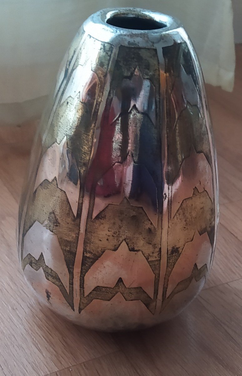 Vase Dinanderie Christofle Art Déco -photo-3