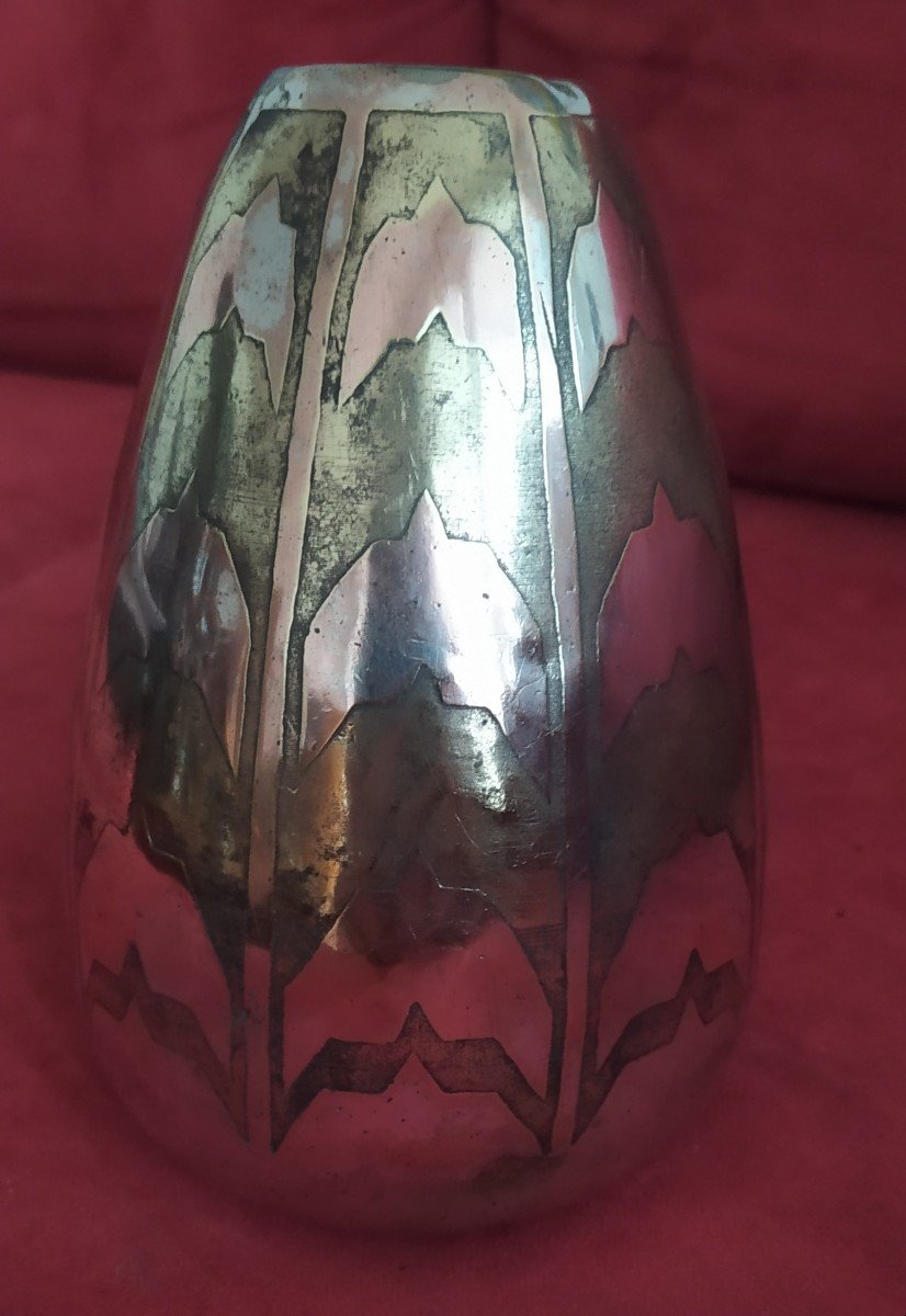 Vase Dinanderie Christofle Art Déco -photo-2