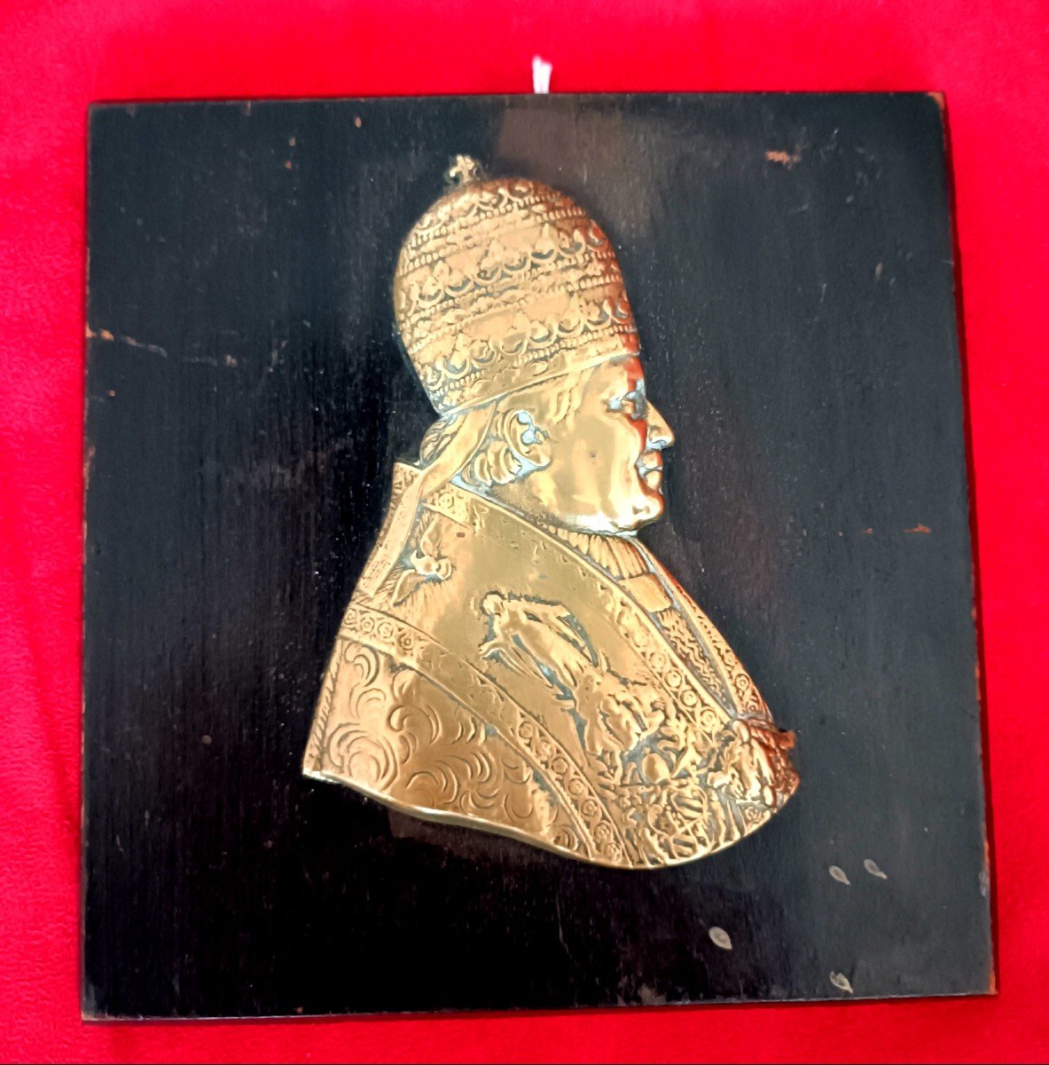 Gilt Bronze Plaque Depicting A Pope's Profile