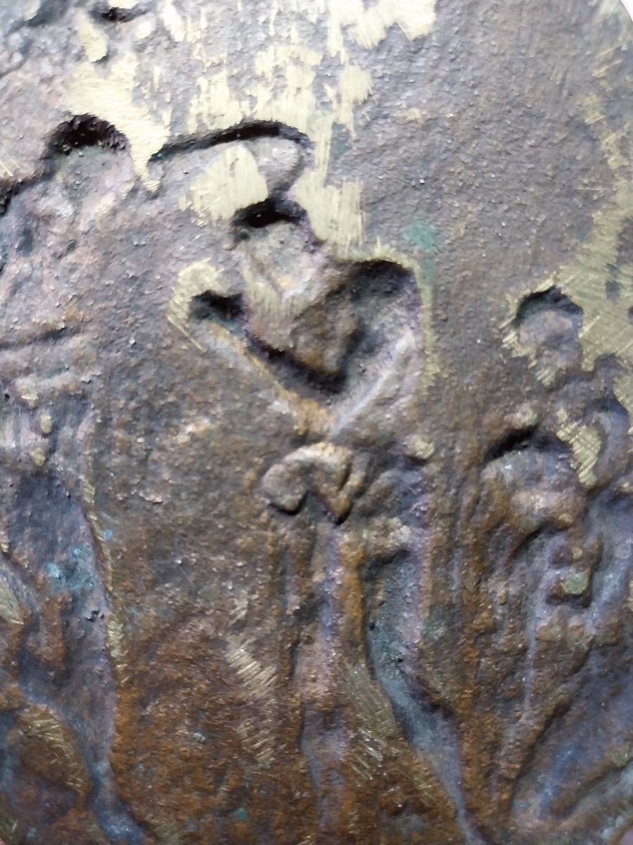 Plaquette Bronze "le Baptême Du Christ"-photo-2