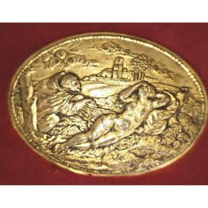 Médaille  Dorée (adonis) Et Le Moine 17ème