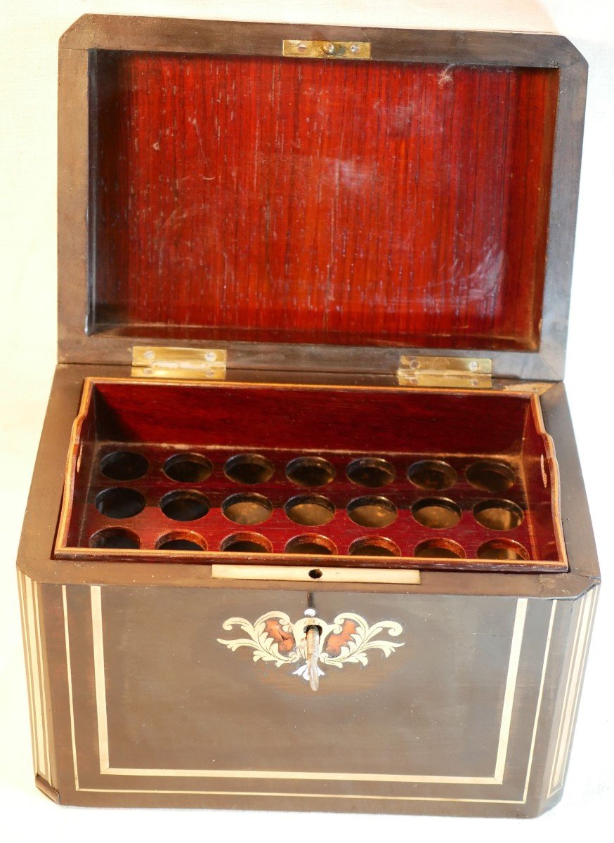 Cigar Humidor Box - Napoleon III Marquetry - Second Empire - 19th Century-photo-8