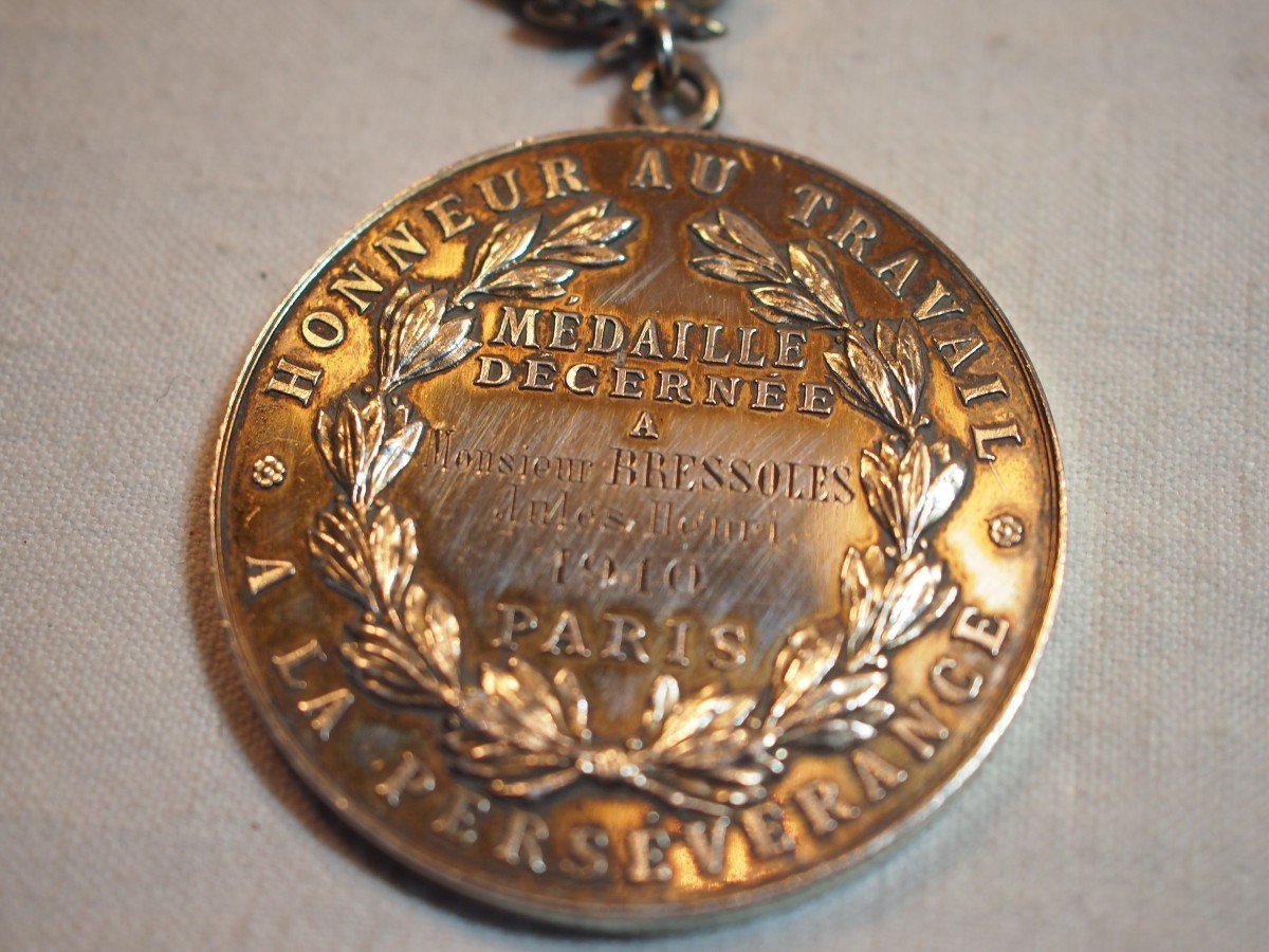  1910 Piano Maker Medal In Sterling Silver Jules Faivres Prize-photo-4