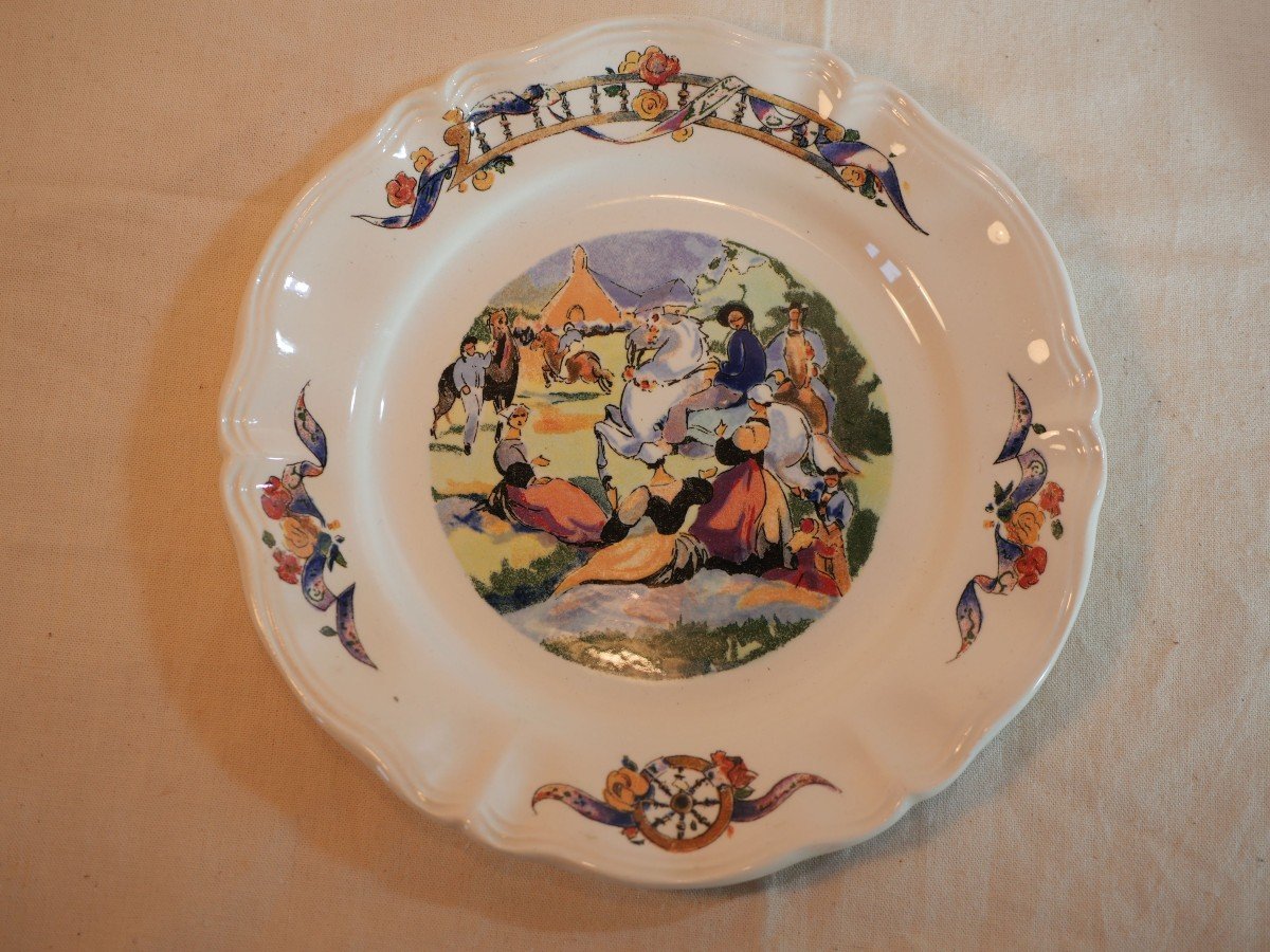 Lot Of Plates And Celtic Dessert Dish Sdv Sarreguemines, Digoin And Vitry-le-françois-photo-4