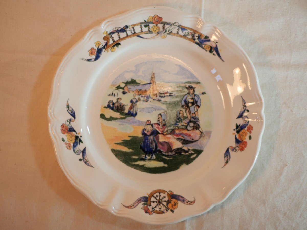 Lot Of Plates And Celtic Dessert Dish Sdv Sarreguemines, Digoin And Vitry-le-françois-photo-6