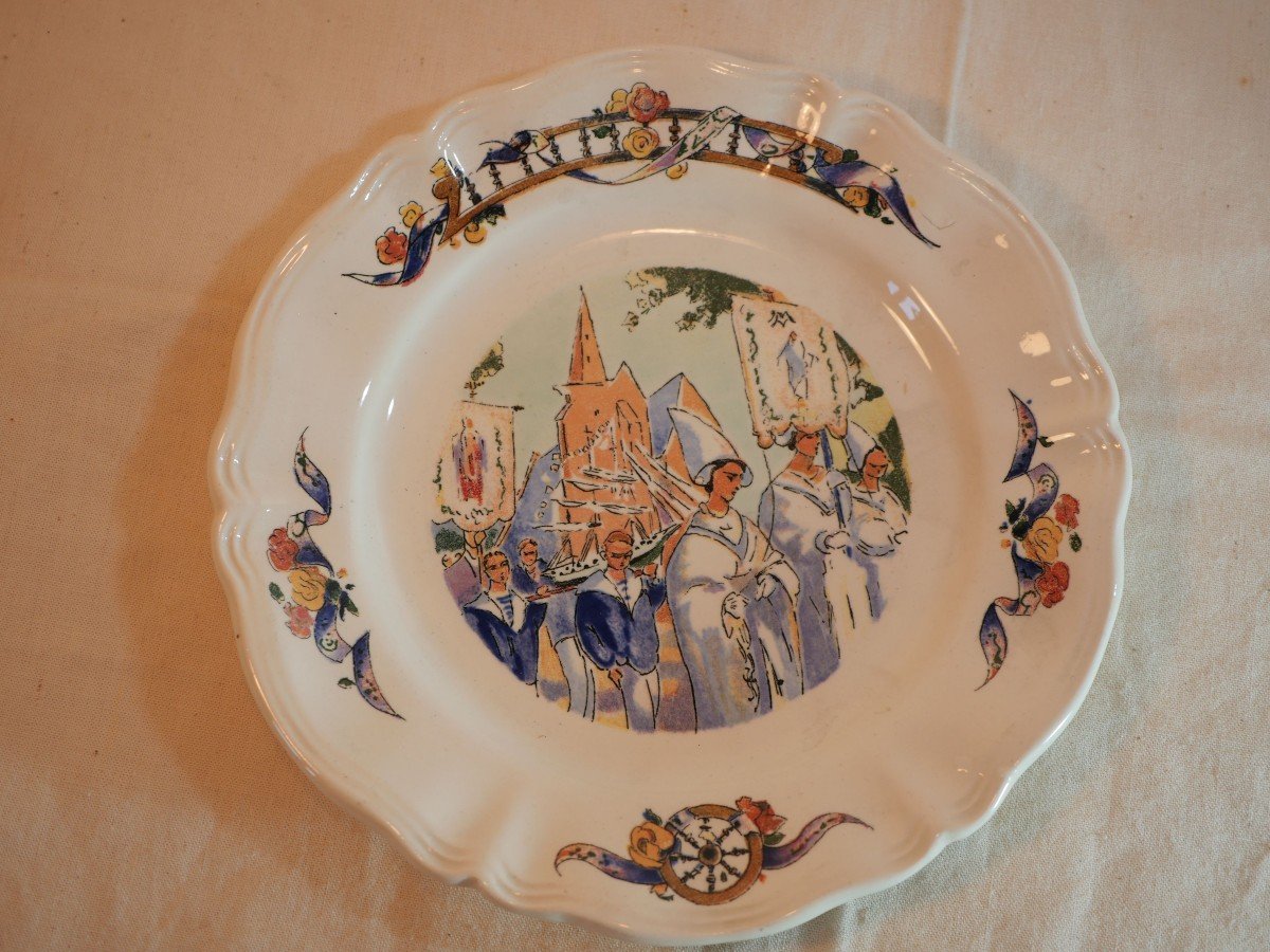 Lot Of Plates And Celtic Dessert Dish Sdv Sarreguemines, Digoin And Vitry-le-françois-photo-8