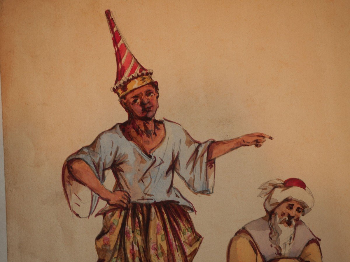 Aquarelle à l'Encre + Couleurs - Thaïlande Mandarin Royaume De Siam En Visite En Turquie XIX-photo-2