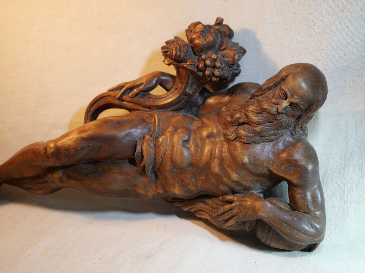 Sculpture Française En Bois d'Achéloos Ou De Nilus XVII Ou XVIII Ième Siècle - Ref Mag24scu001-photo-2