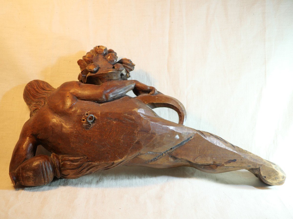  Sculpture Française En Bois d'Achéloos Ou De Nilus XVII Ou XVIII Ième Siècle - Ref Mag24scu001-photo-2