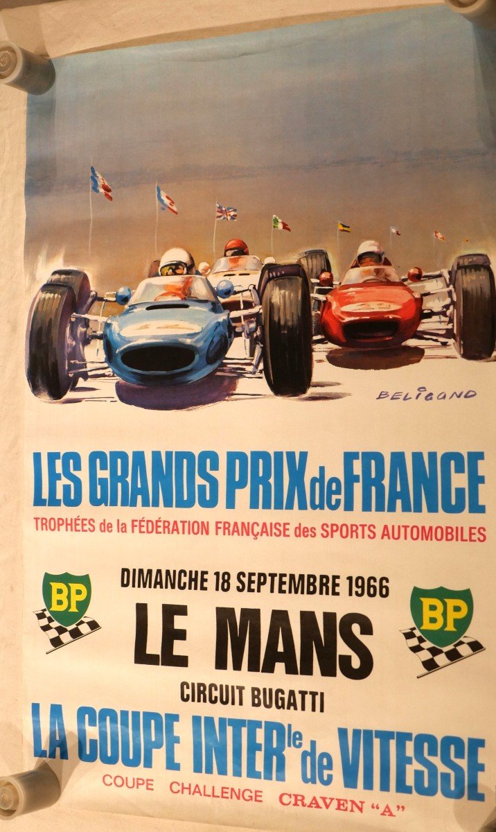 Automobilia - Poster 1966 Le Mans International Speed Cup Grand Prix France
