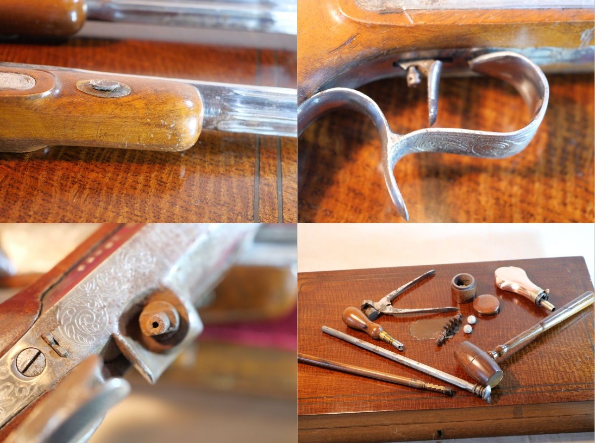 44 Caliber Dueling Percussion Pistol Set - 20th Century - Complete - Sdc25due001-photo-2