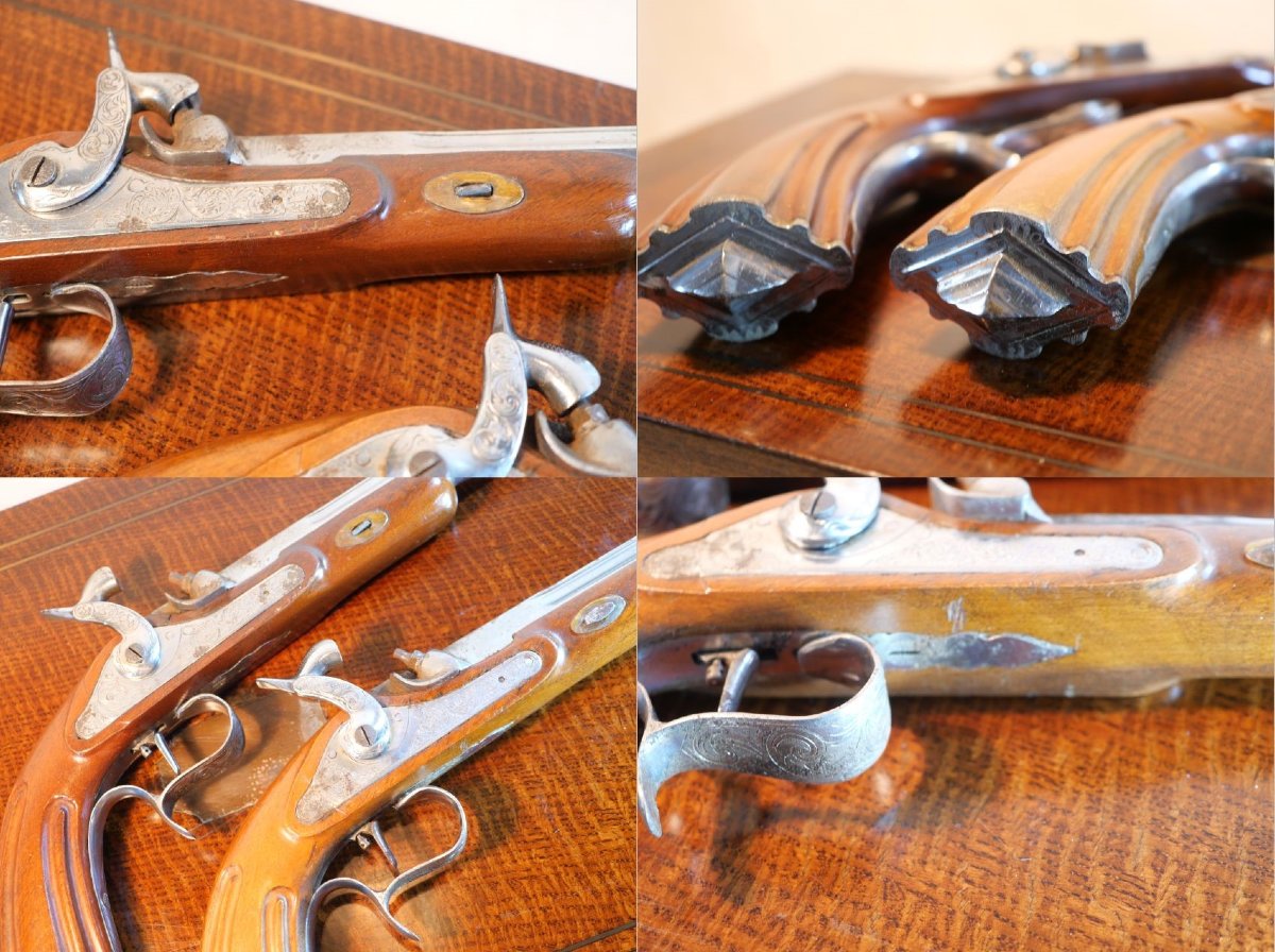 44 Caliber Dueling Percussion Pistol Set - 20th Century - Complete - Sdc25due001-photo-3
