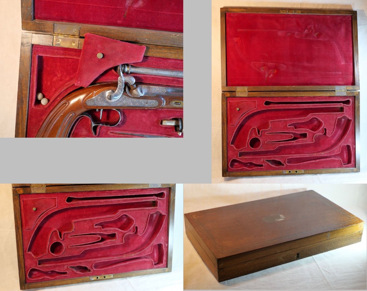 44 Caliber Dueling Percussion Pistol Set - 20th Century - Complete - Sdc25due001-photo-8