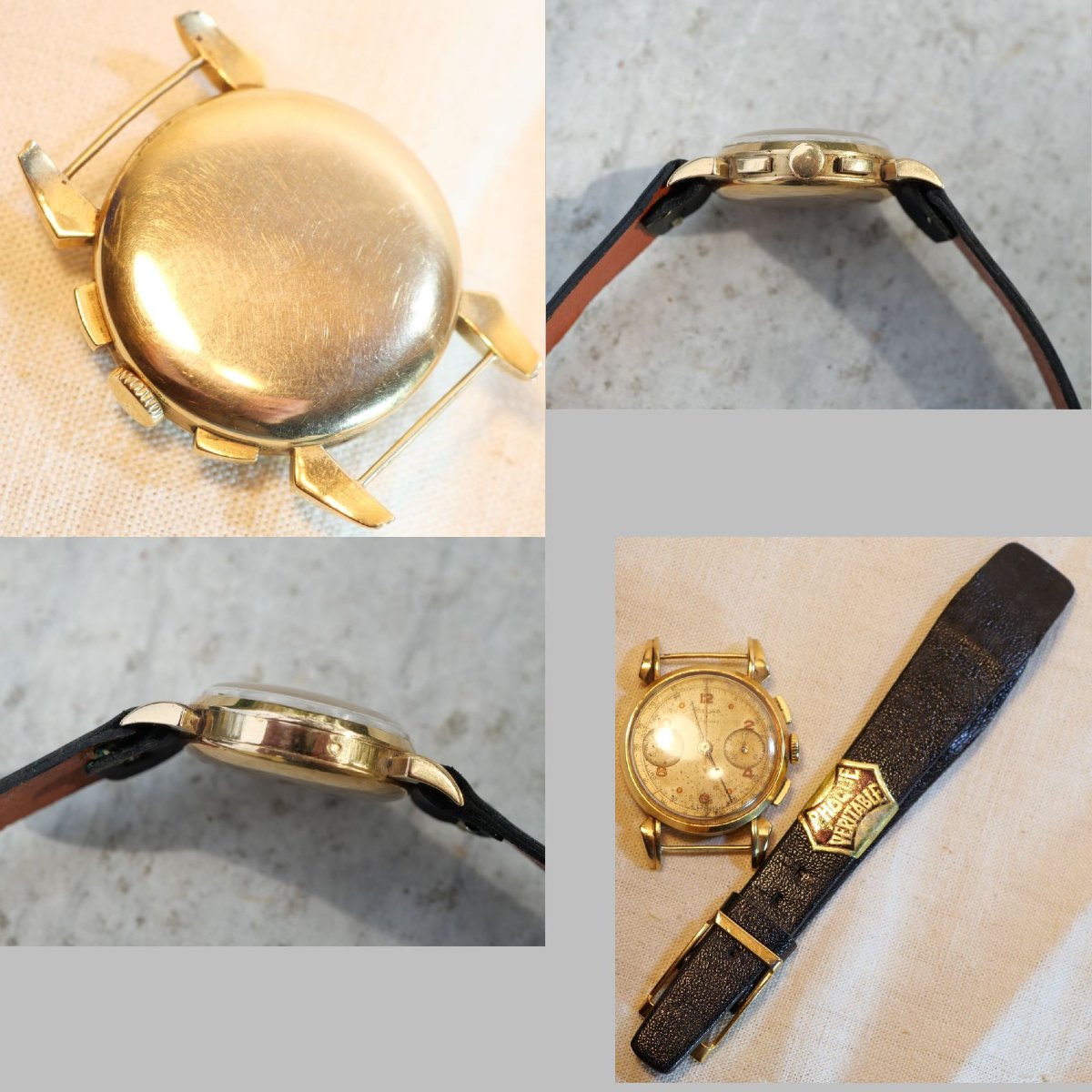 Delwa Swiss Men's Chronograph 18k Gold Wristwatch Caliber Landeron 13 Lcl22chr001-photo-6