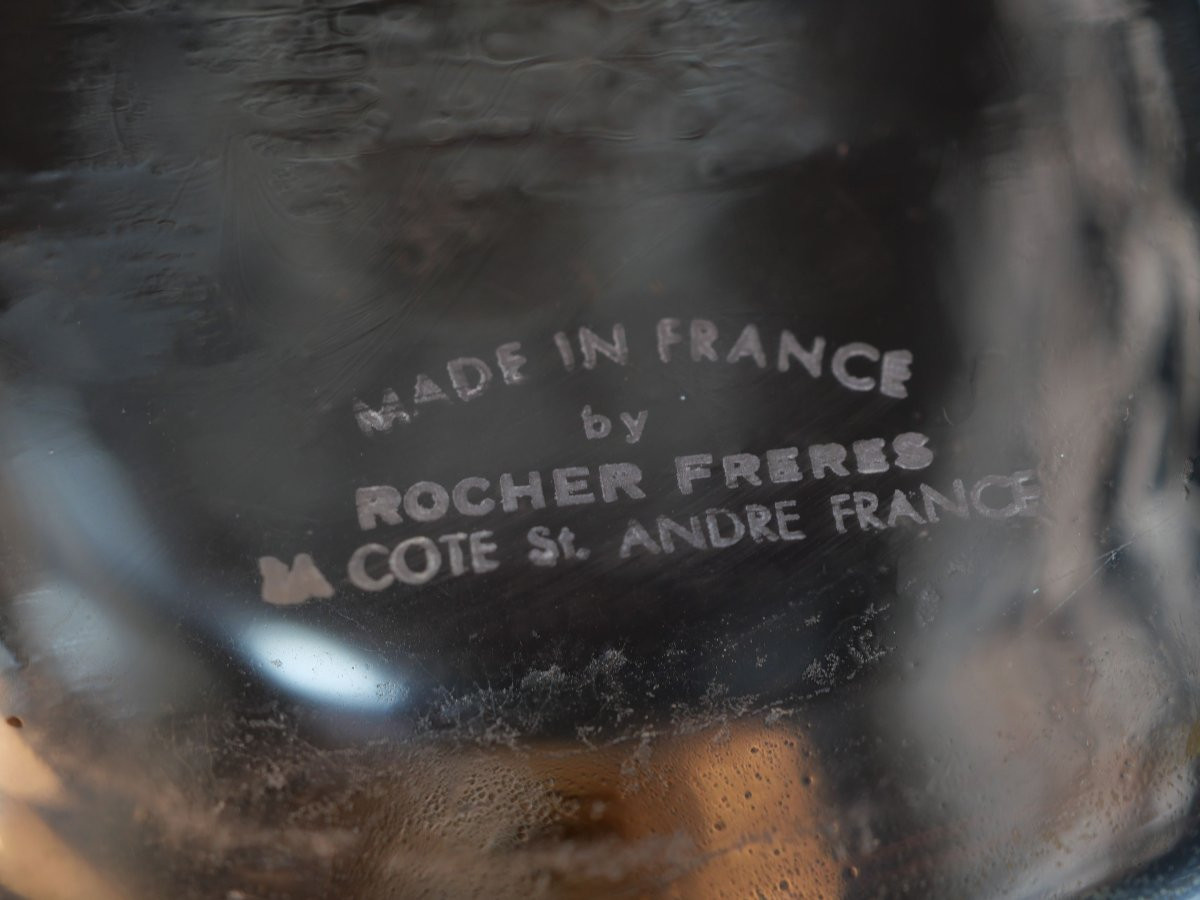 Baccarat Decanter With Engraved Sides Rocher Frères La Côte St André Silver Frame Stopper Cab25roc001-photo-2