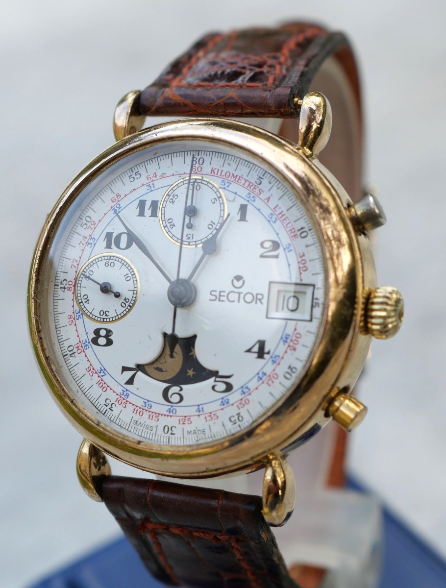 Sector Men's Mechanical Chronograph Wristwatch With Moon Phase - Sdch24mon12-photo-6