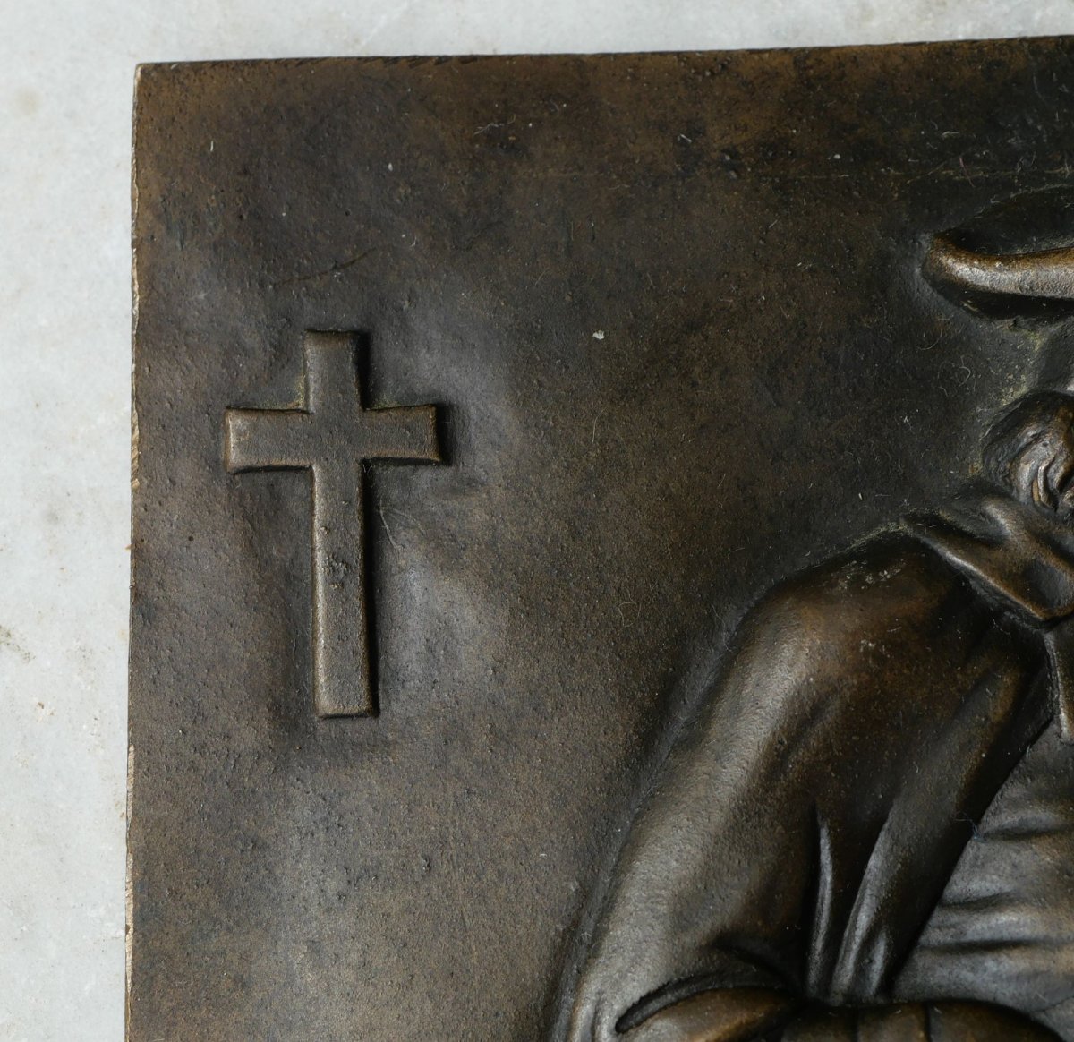 Erotica - Vers 1900 Plaque Bronze Scène Avec Religieux - Ref Per25ero001-photo-2