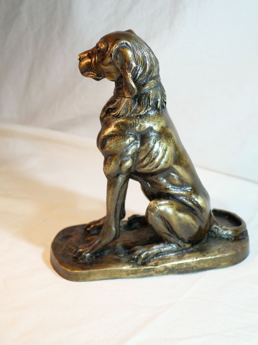 Grand chien épagneul en bronze sur terrasse XIX PER25CBR001-photo-4