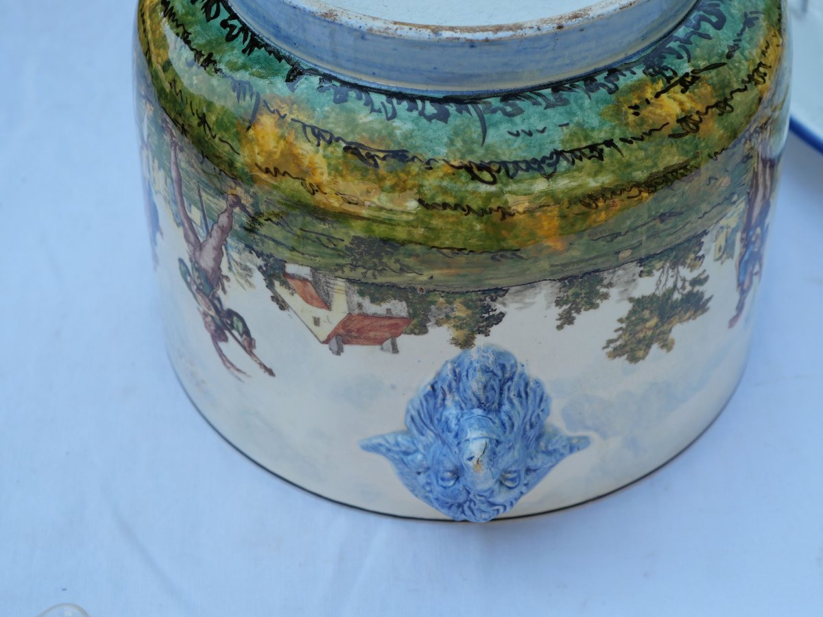 Faience Gien Flowerpot Calot Venice Commedia Dell'arte Scn25cgi001-photo-3