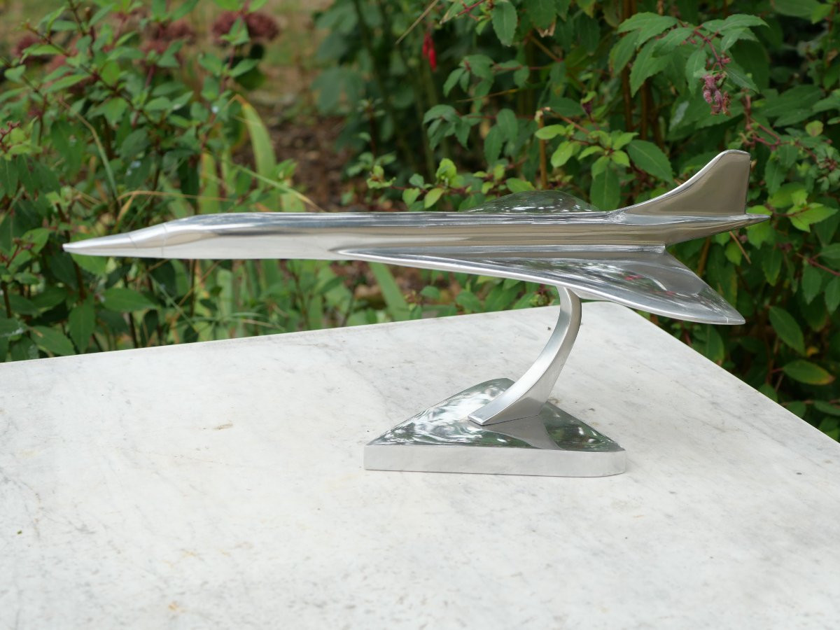 Maquette Concorde numérotée présentation constructeur Avion vintage aluminium - BEA25AVI001-photo-2