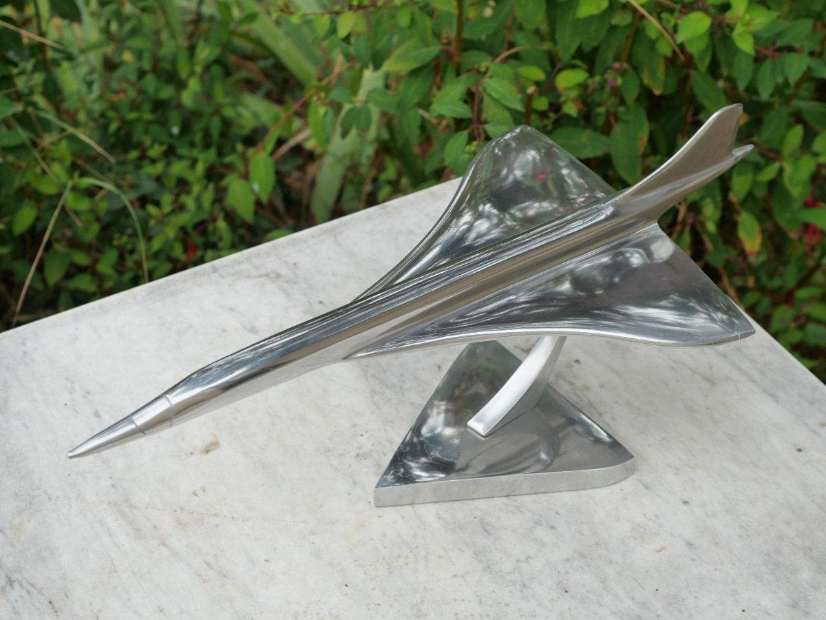Maquette Concorde numérotée présentation constructeur Avion vintage aluminium - BEA25AVI001