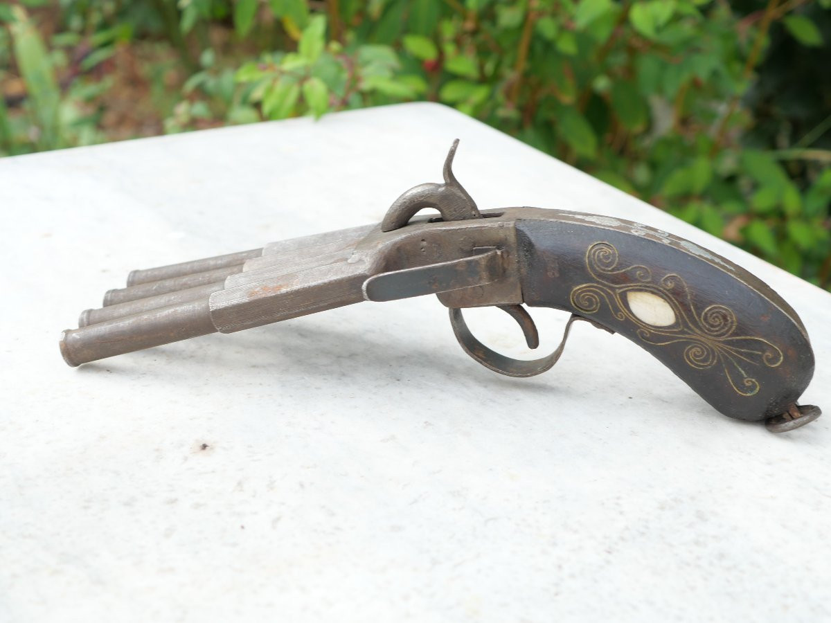 pistolet de marine pied de canard contre les mutineries -  éventail à 4 canons - PRN25PIS003-photo-3