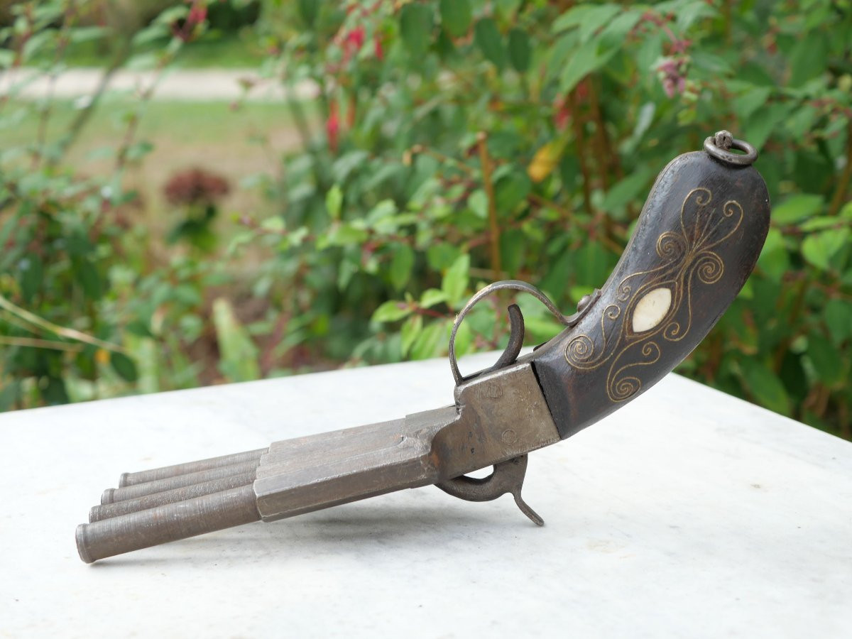 pistolet de marine pied de canard contre les mutineries -  éventail à 4 canons - PRN25PIS003-photo-2