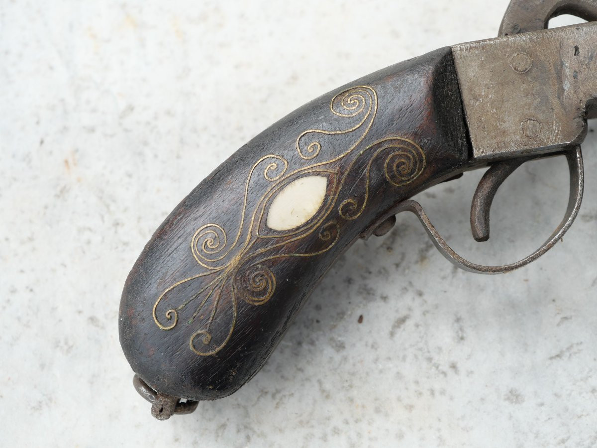 pistolet de marine pied de canard contre les mutineries -  éventail à 4 canons - PRN25PIS003-photo-6
