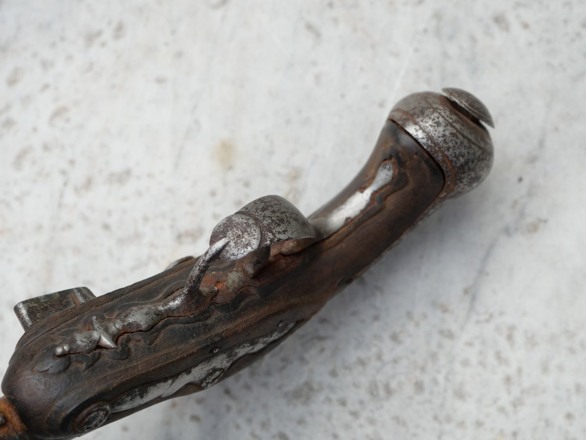 Petit pistolet Silex de voyage époque XVIII - ref CAB25SIL002-photo-8