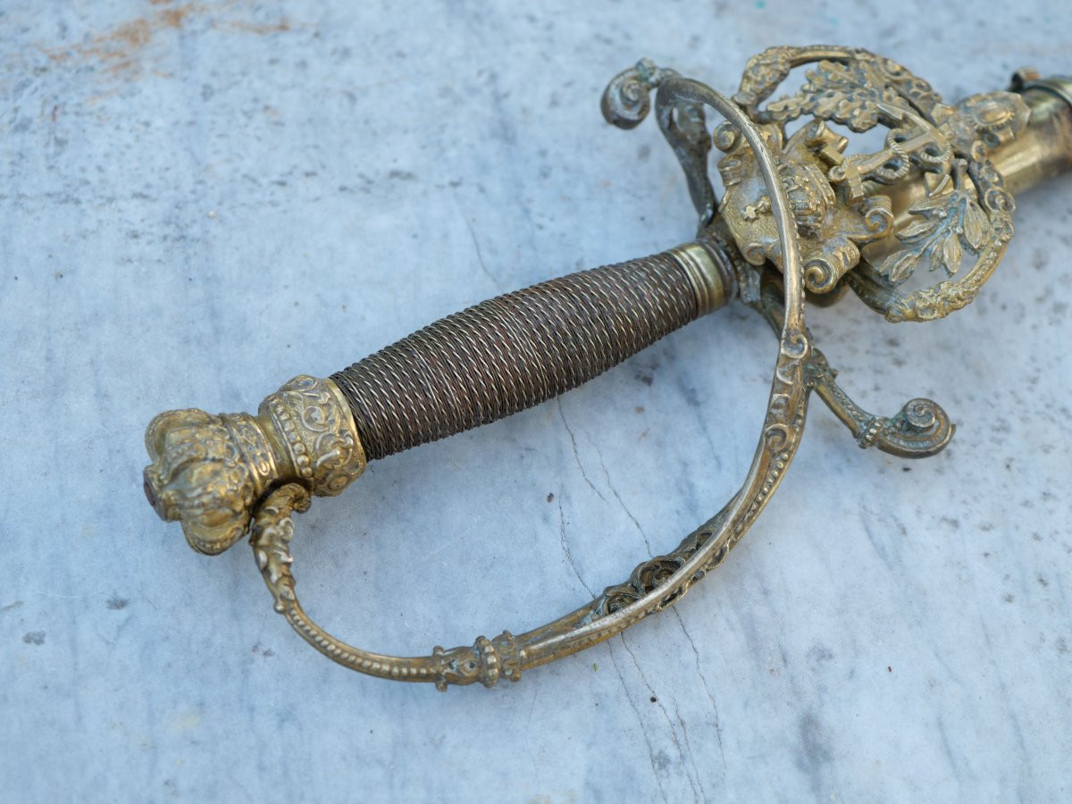 Admiral Sword Navy Kingdom Belgium XIX Sf + Chape - Circa 1831 - Ref Lbv24bel001-photo-2