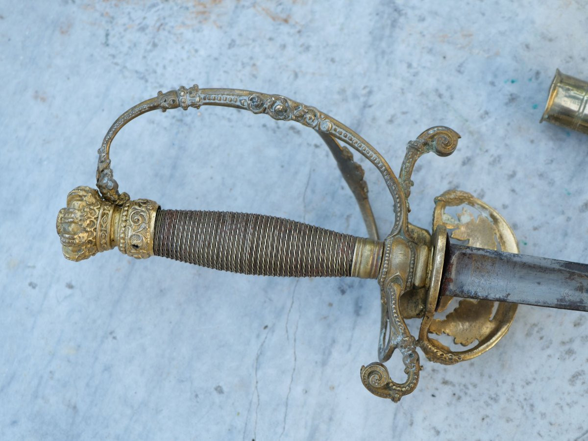 Admiral Sword Navy Kingdom Belgium XIX Sf + Chape - Circa 1831 - Ref Lbv24bel001-photo-4