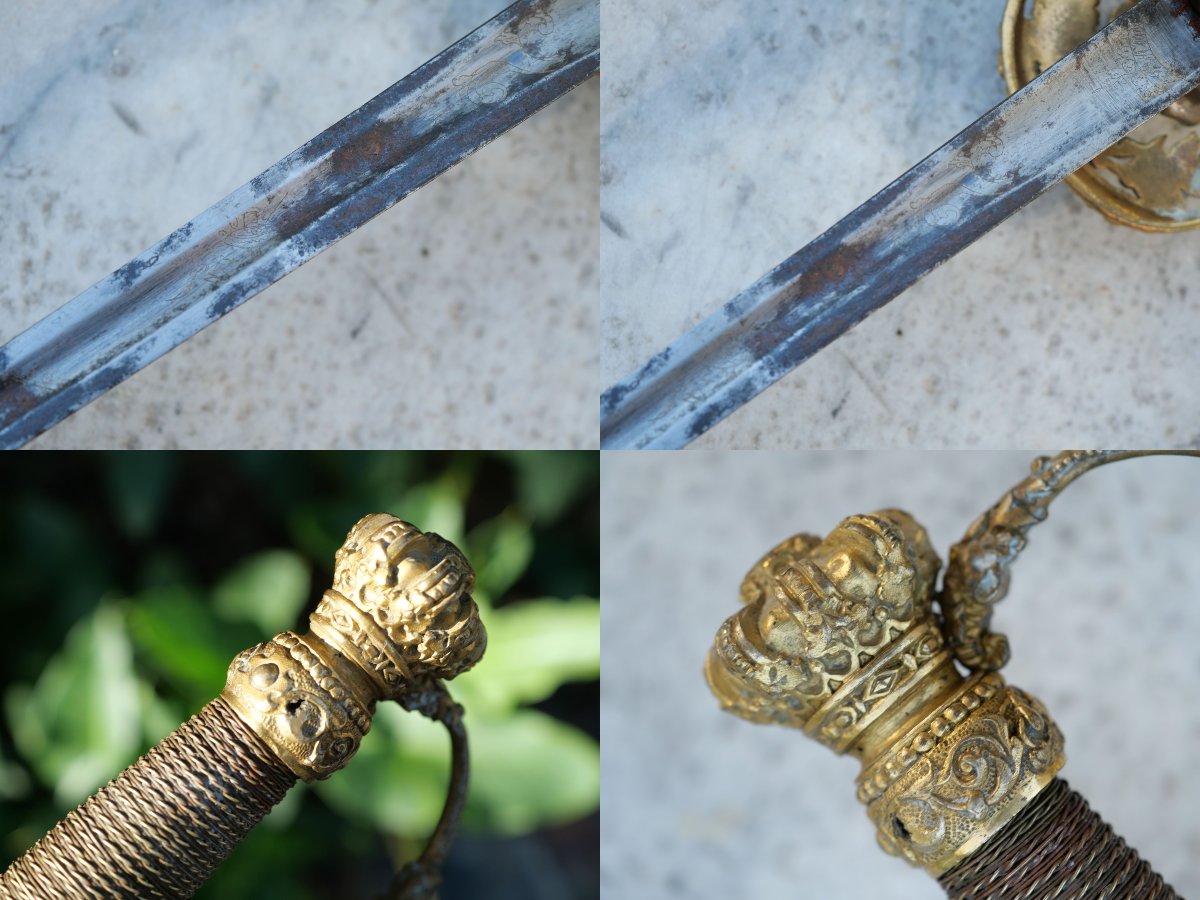 Admiral Sword Navy Kingdom Belgium XIX Sf + Chape - Circa 1831 - Ref Lbv24bel001-photo-7