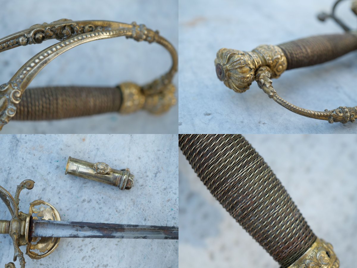 Admiral Sword Navy Kingdom Belgium XIX Sf + Chape - Circa 1831 - Ref Lbv24bel001-photo-8
